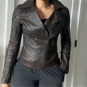 Black Rivet  Moto Leather Jacket